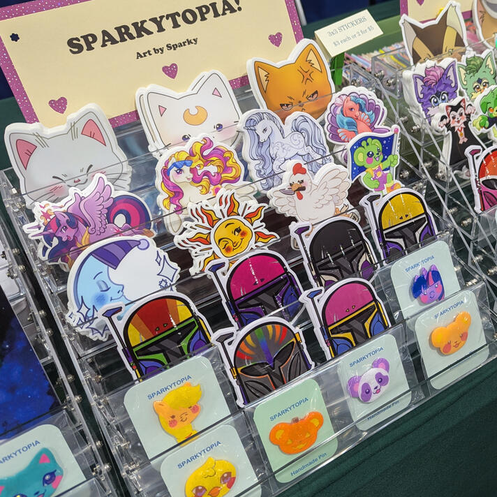Sparkytopia Merch Display